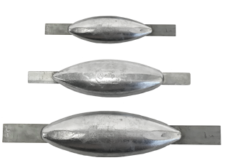 Aluminium Rumpfanode Mit Anschweißlaschen, 203x120x40x25mm (0,25kg)