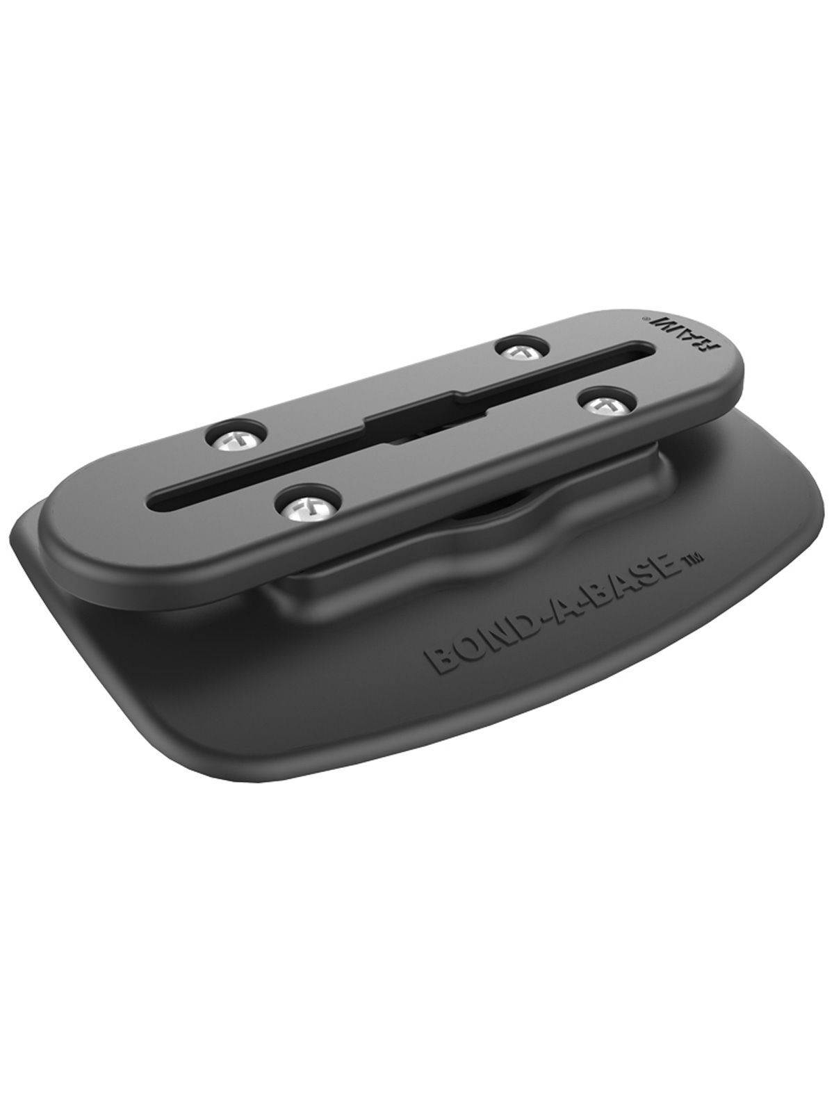 RAM Mounts Bond-A-Base Verbundstoff-Basis für Schlauchboote mit Tough-Track-Schiene - schwarz, inkl. doppelseitigem Klebeband, im Polybeutel