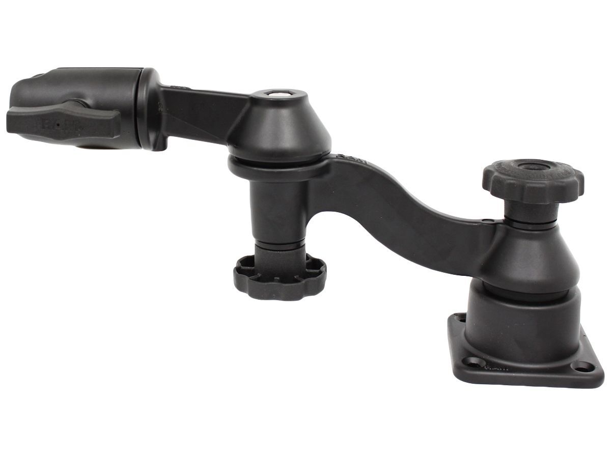RAM Mounts Doppel-Schwenkarm mit C-Kugel-Aufnahme - Horizontal-Basis, Octagon-Verbindungsarm, C-Kugel (1,5 Zoll), im Polybeutel