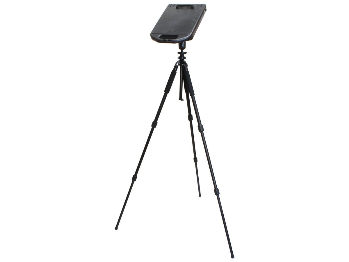RAM Mounts Triple Teleskop-Ständer mit Aufbewahrungsbox - Höhe 535-1.470 mm einstellbar, mittlerer Verbindungsarm, runde Basisplatte (AMPS), C-Kugel (