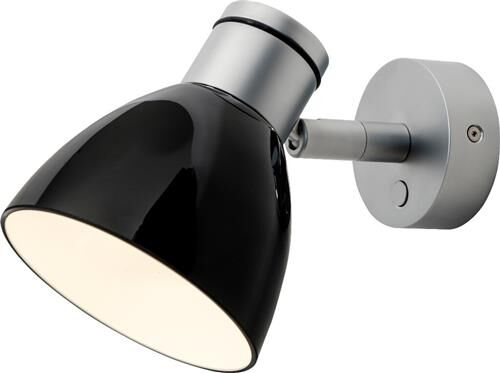 LED-Anbauleuchte R1-2, D2W, chrom-matt, warmweiß, 10-30V DC, max. 3W, Glas schwarz, mit Dimmer
