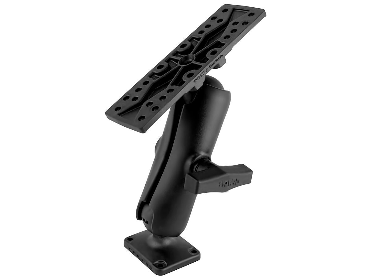 RAM Mounts Verbundstoff Aufbau-Set - rechteckige Basisplatte, mittlerer Verbindungsarm, Universal-Platte (158,75 x 50,8 mm), C-Kugel (1,5 Zoll), im Po
