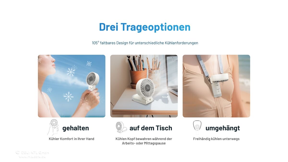 Nitecore izzCool 30 - Handventilator mit Luftbefeuchter, Cloud White
