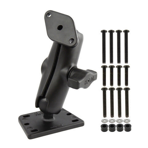 RAM Mounts Motorrad-Set für Brems- & Kupplungsbehälter - B-Kugel (1 Zoll) - 1x Diamond (Trapez) Basisplatte (AMPS) - Mittlerer Verbindungsarm (ca. 94,74 mm) - 1x Basisplatte (Brems- & Kupplungsbehälter)
