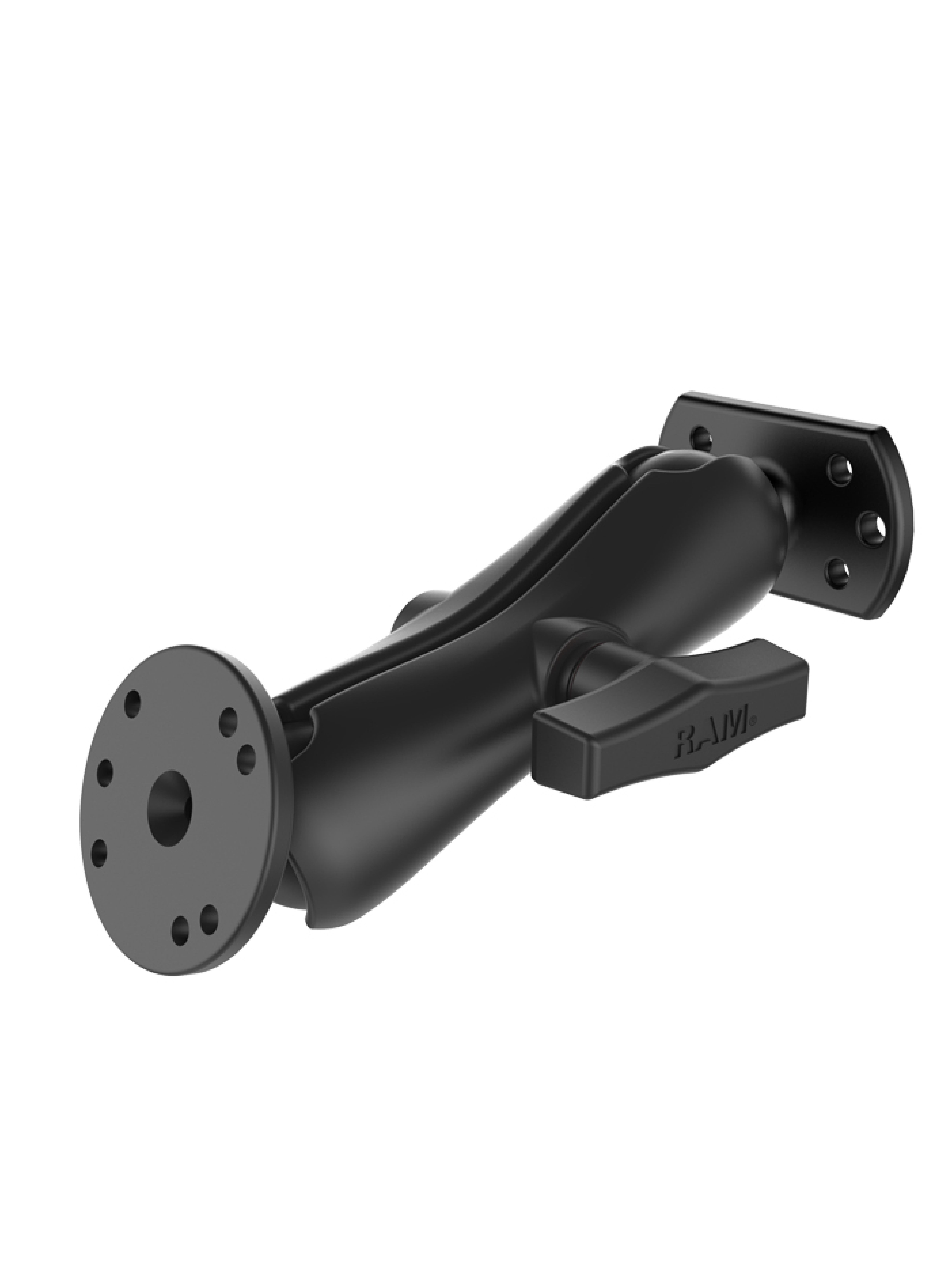 RAM Mounts Aufbau-Set für Crown Gabelstapler - C-Kugel (1,5 Zoll), runde Basisplatten, mittlerer Verbindungsarm