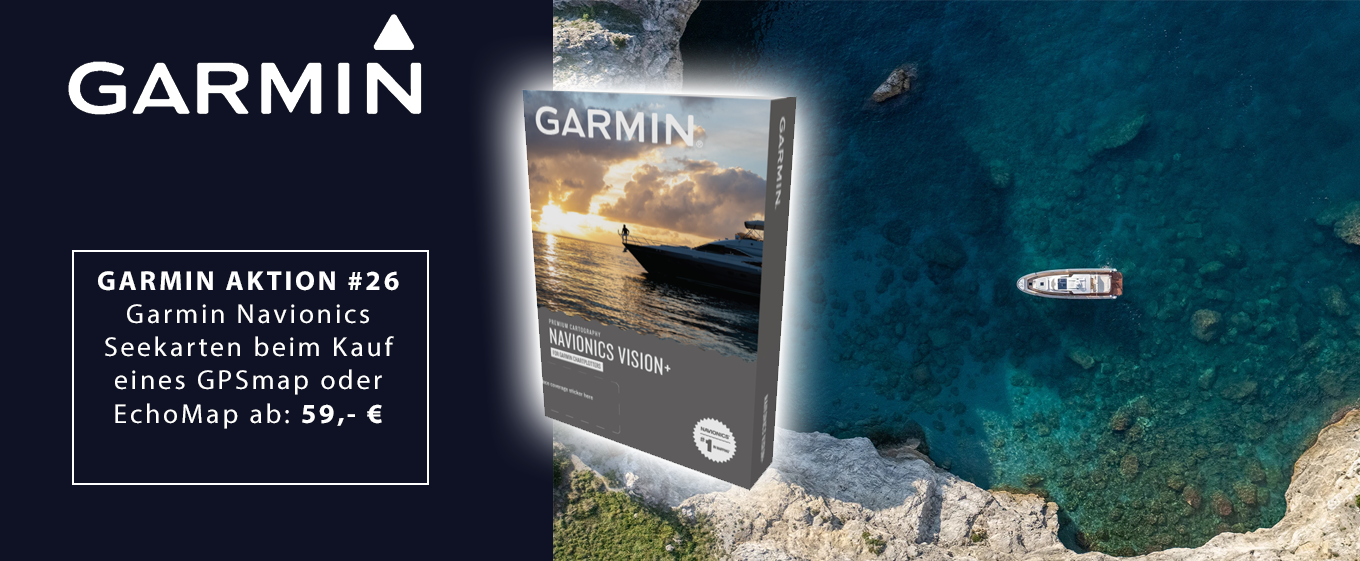 Garmin Aktion zu Navionics Seekarten beim Kauf ausgewählter GPSmap und EchoMap Geräte