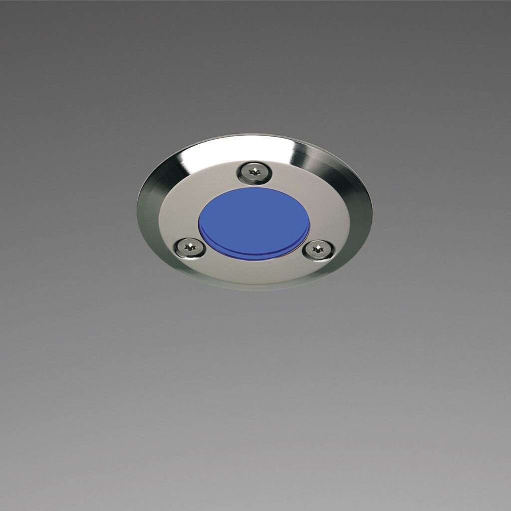 LED-Einbauleuchte EB13, Edelstahl V4A, blau, Glas, 10-30V DC, max. 1W (AISI316L)