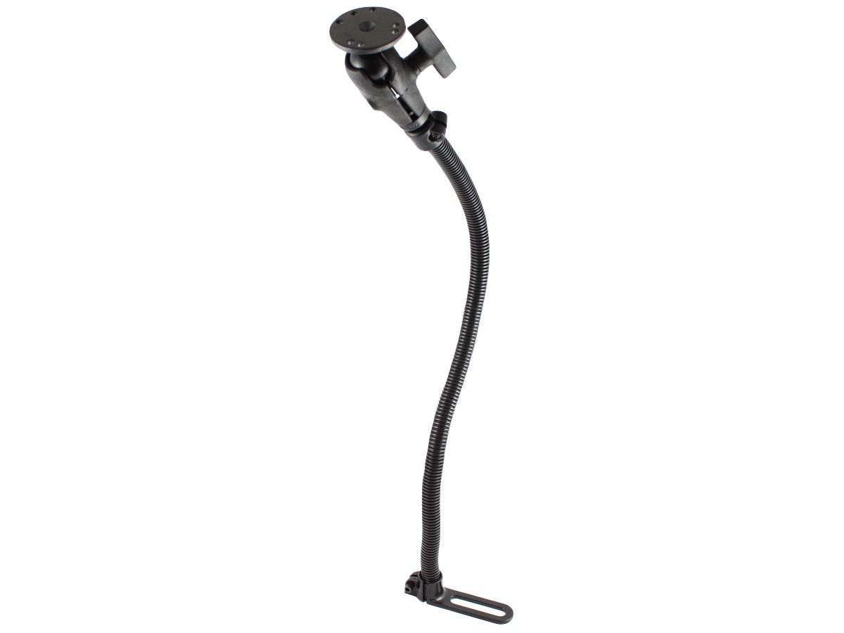 RAM Mounts Pod I Fahrzeug Sitzschienen-Befestigung mit AMPS-Anbindung - flexibler Stab (ca. 600 mm), mittlerer Verbindungsarm, runde Basisplatte (C-Ku
