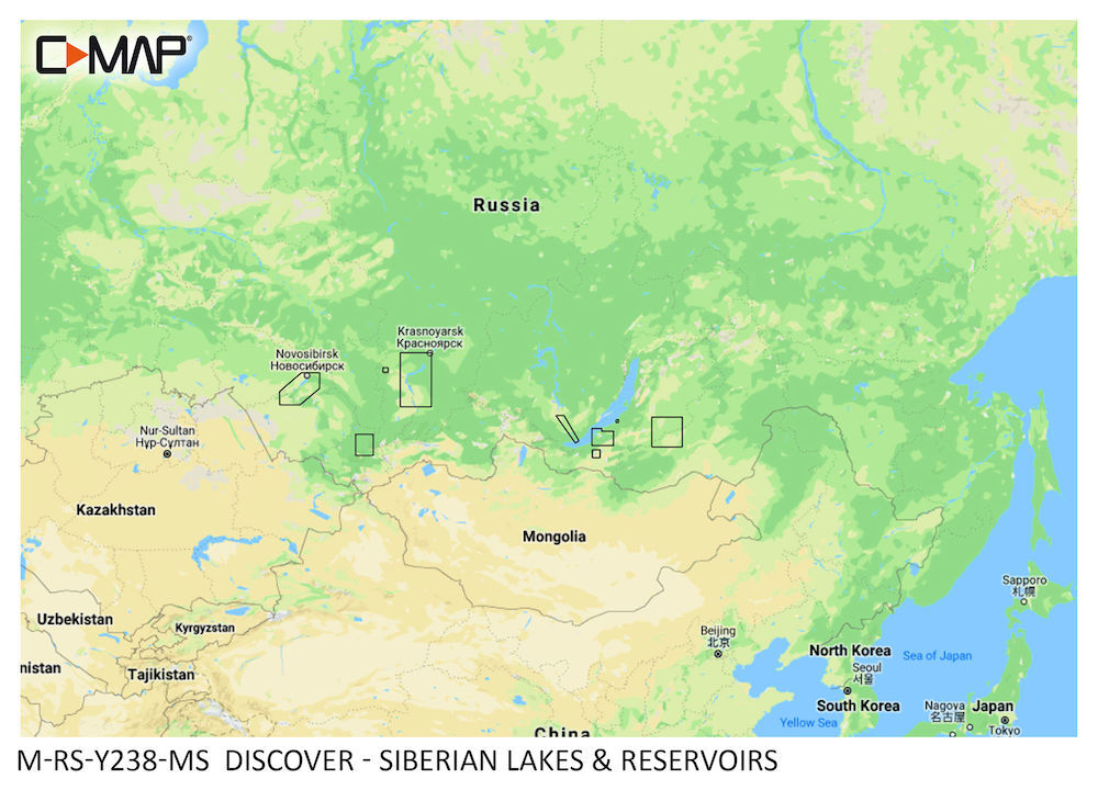 C-MAP DISCOVER:  M-RS-Y238-MS  Siberian Lakes & Reservoirs