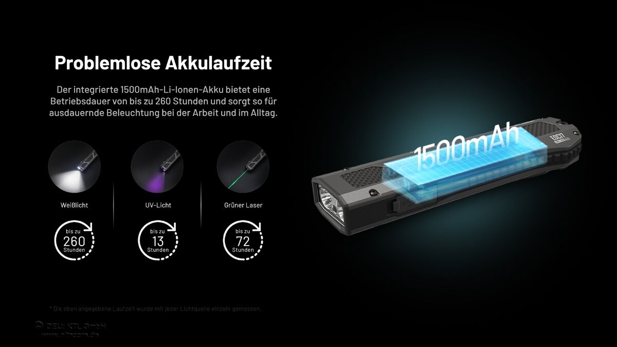 Nitecore EDC17 - 1500 Lumen UV und Laser