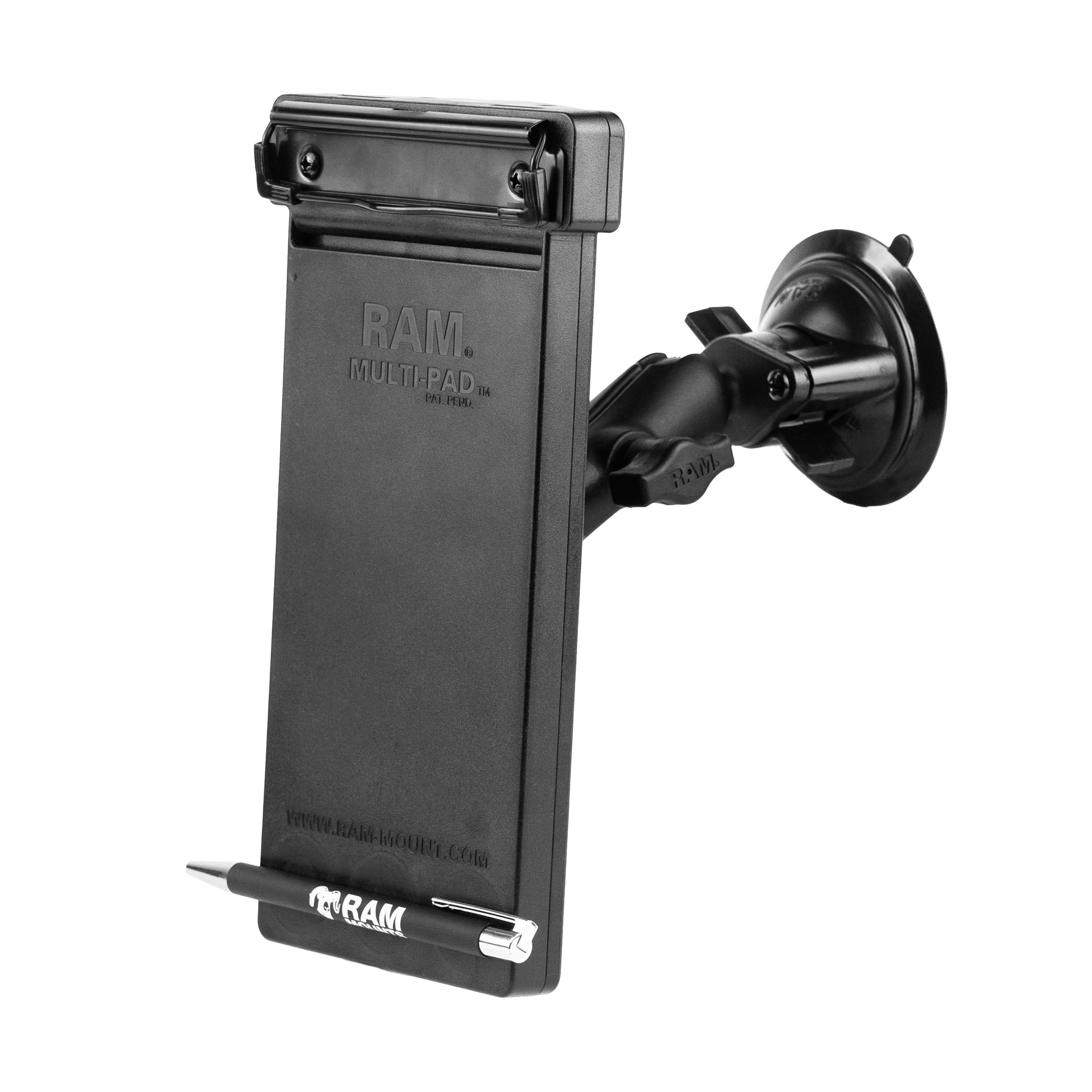 RAM Mounts Saugfuss-Halterung Multipad - mittlerer Verbindungsarm, 2x Diamond-Basisplatte (Trapez), Multi-Pad, B-Kugel (1 Zoll), im Polybeutel