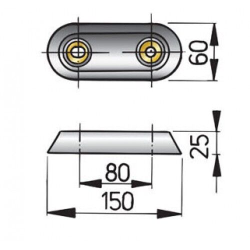 Vetus Rumpf-Anode Typ-15