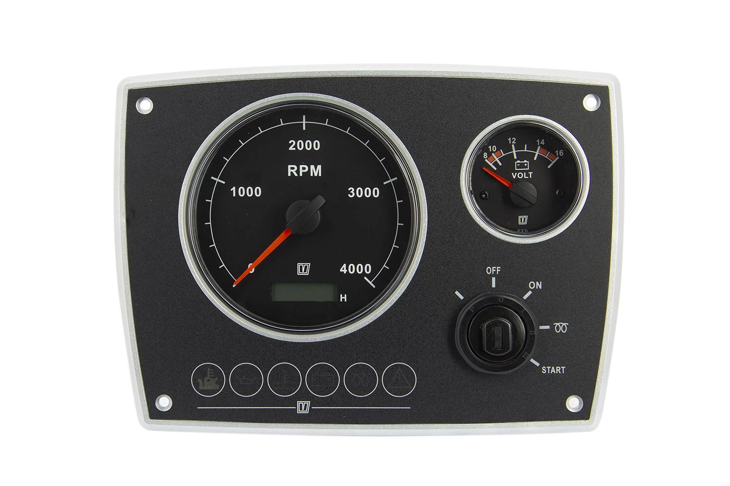 Vetus Alu-Instrumentenpanel MPA22, schwarz, 12 V