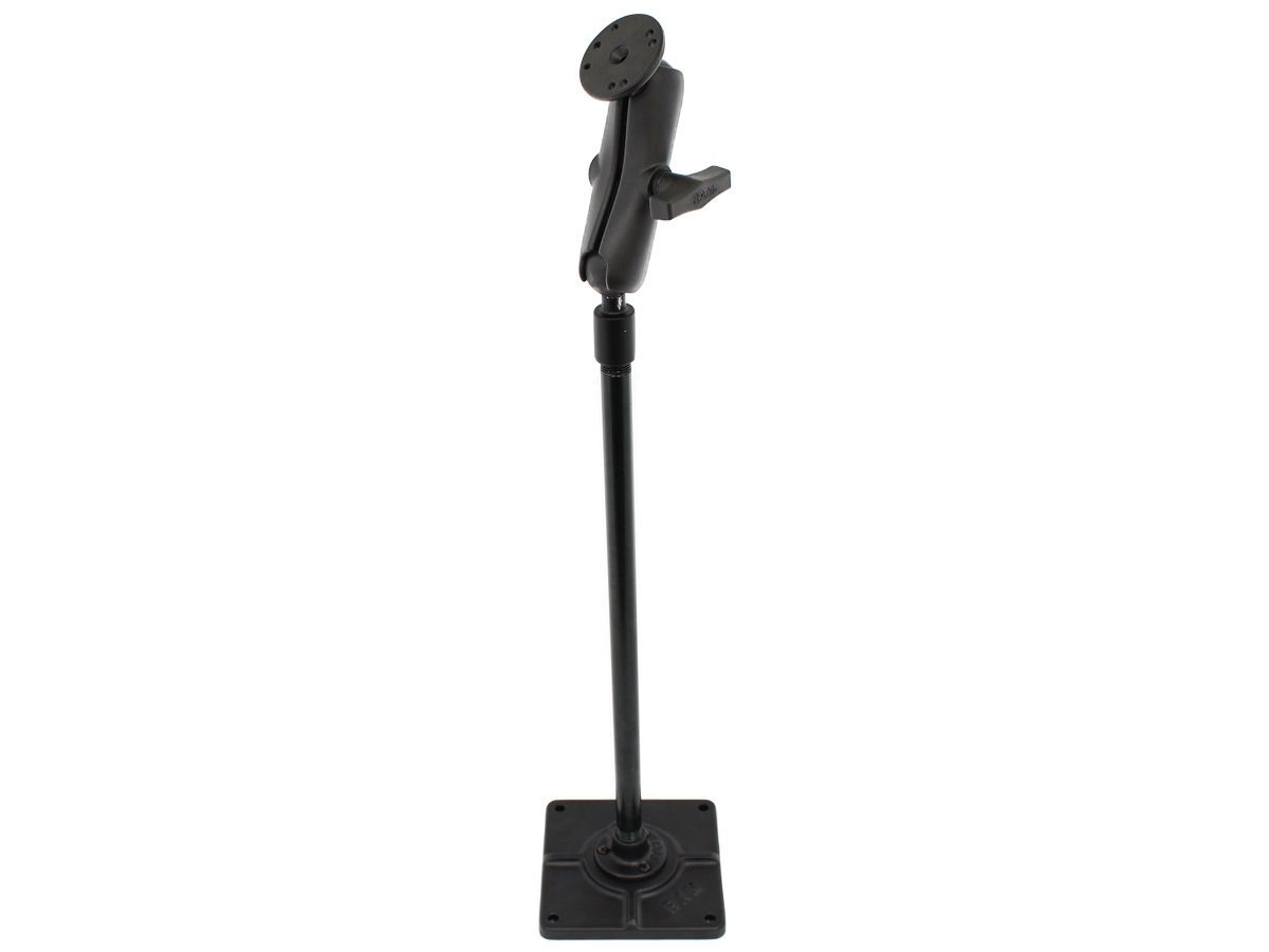 RAM Mounts Standfuss mit Stab (ca. 450 mm) und AMPS-Anbindung - mittlerer Verbindungsarm, runde Basisplatte, C-Kugel (1,5 Zoll)