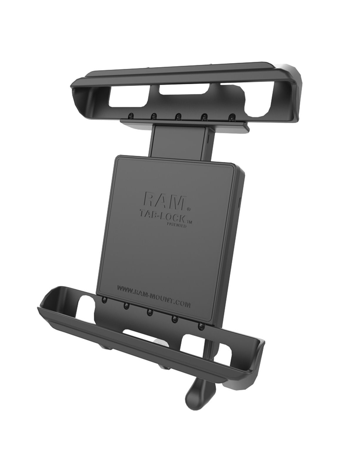RAM Mounts Tab-Lock (abschließbar) Universal Halteschale für bis zu 10" Zoll Tablets inkl. Apple iPad Pro 9.7 (mit/ohne Schutzhüllen) - AMPS-Aufnahme, Schrauben-Set