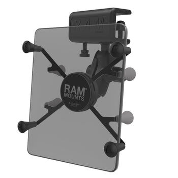 RAM Mounts X-Grip Luftfahrt-Panelhalterung für 7-8 Zoll Tablets - Kurzer Verbindungsarm - Panelklammer (Klemmbereich max. 15,87 mm) - B-Kugel (1 Zoll) - Schrauben-Set