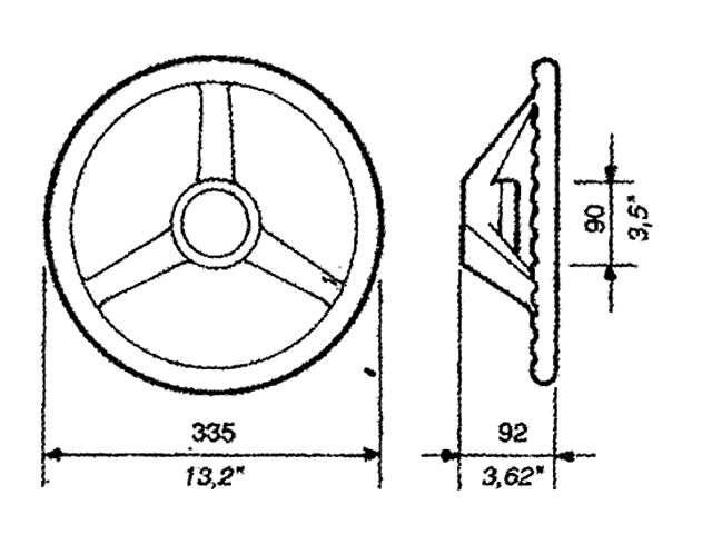 LNKW0531 Ultraflex Steuerrad Abmessungen