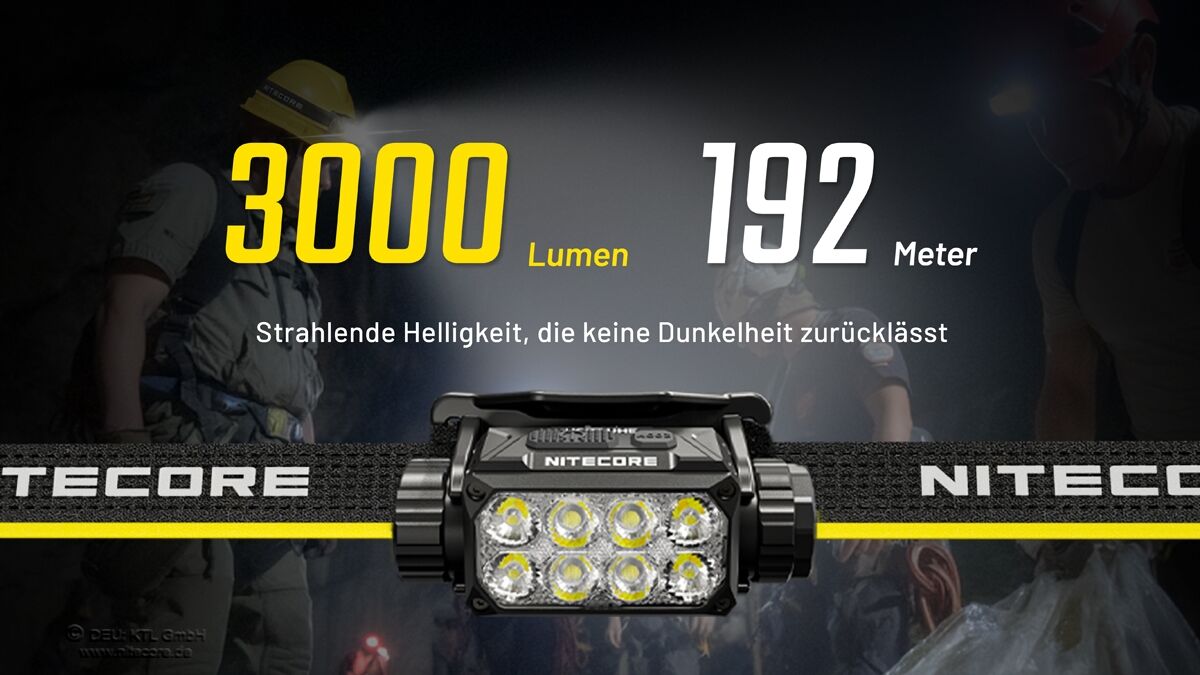 Nitecore HC75 UHE - 3000 Lumen, E-Focus