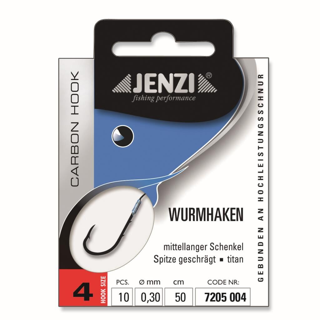 Jenzi Wurmhaken, Größe 4, 0,30 mm, 50 cm