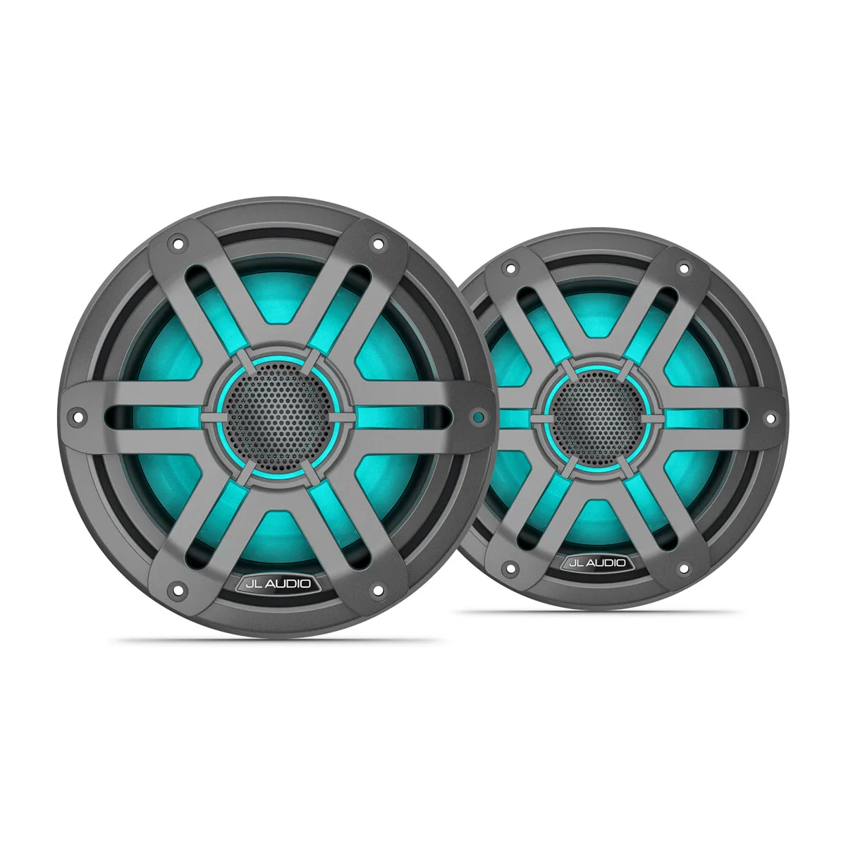 JL Audio M200 Marinelautsprecher 7,7 Zoll mit LED RGB Beleuchtung grauer Sportgrill