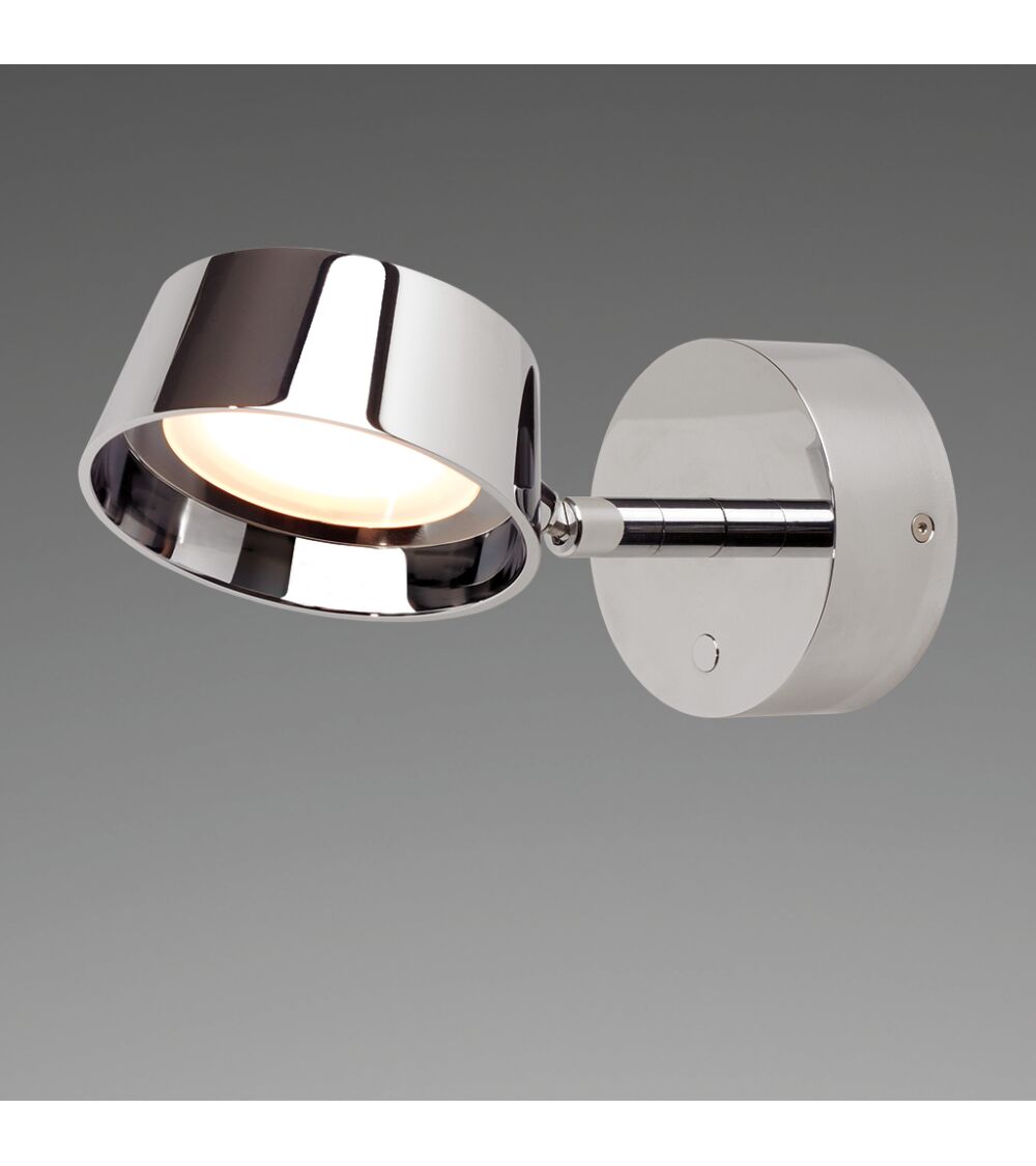 LED-Wandleuchte LANA, chrom-glanz, 10-30V DC, max.6,5 W, mit Dimmer und Nachtlicht rot