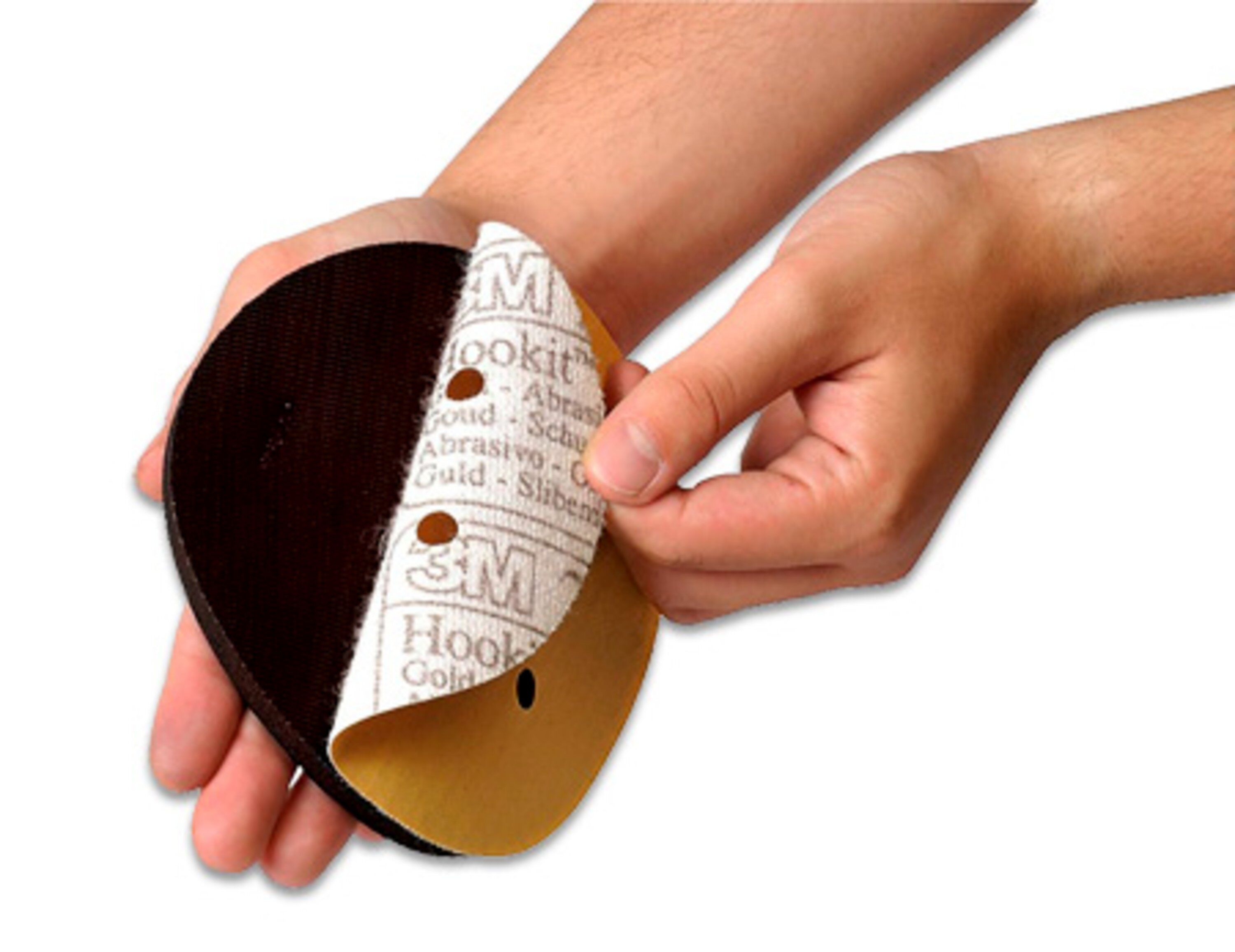 Hookit_Handteller_mit-Scheibe_255P_Z 3M Weicher Hand-Teller Hook-It 150mm