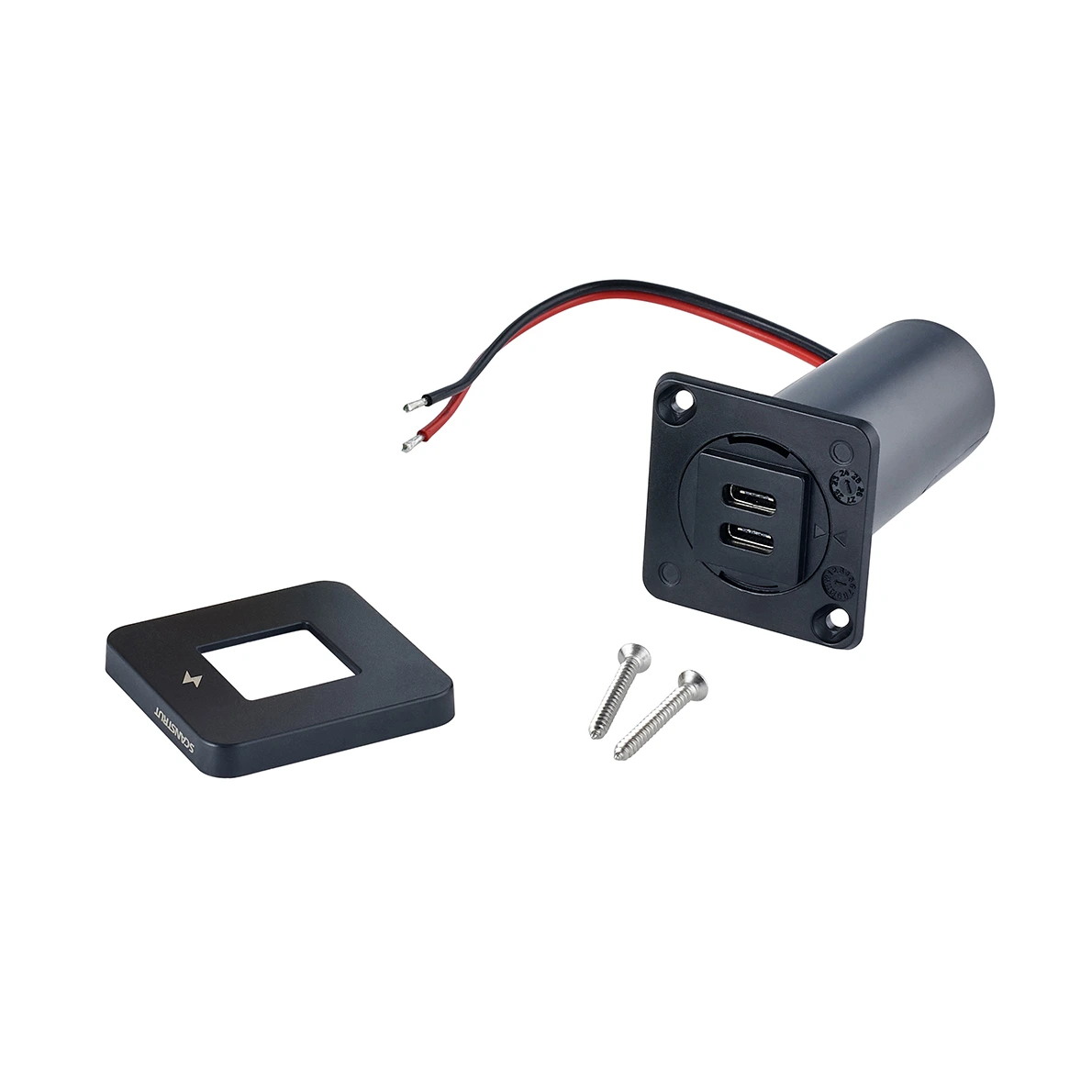 Scanstrut Tile Duale USB-C-Innenladebuchse schwarz