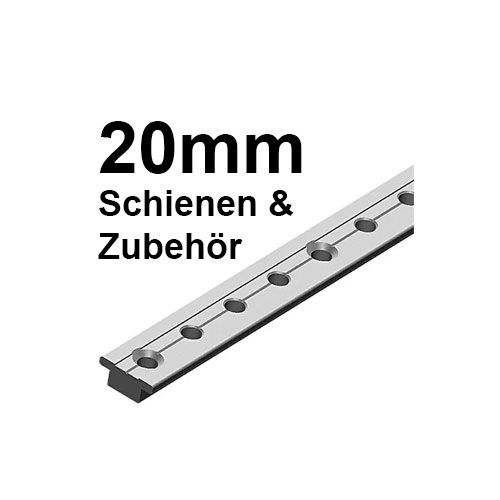 Barton 20mm T-Schiene mit vorgebohrten Löchern und passendem Zubehör in der Detailansicht
