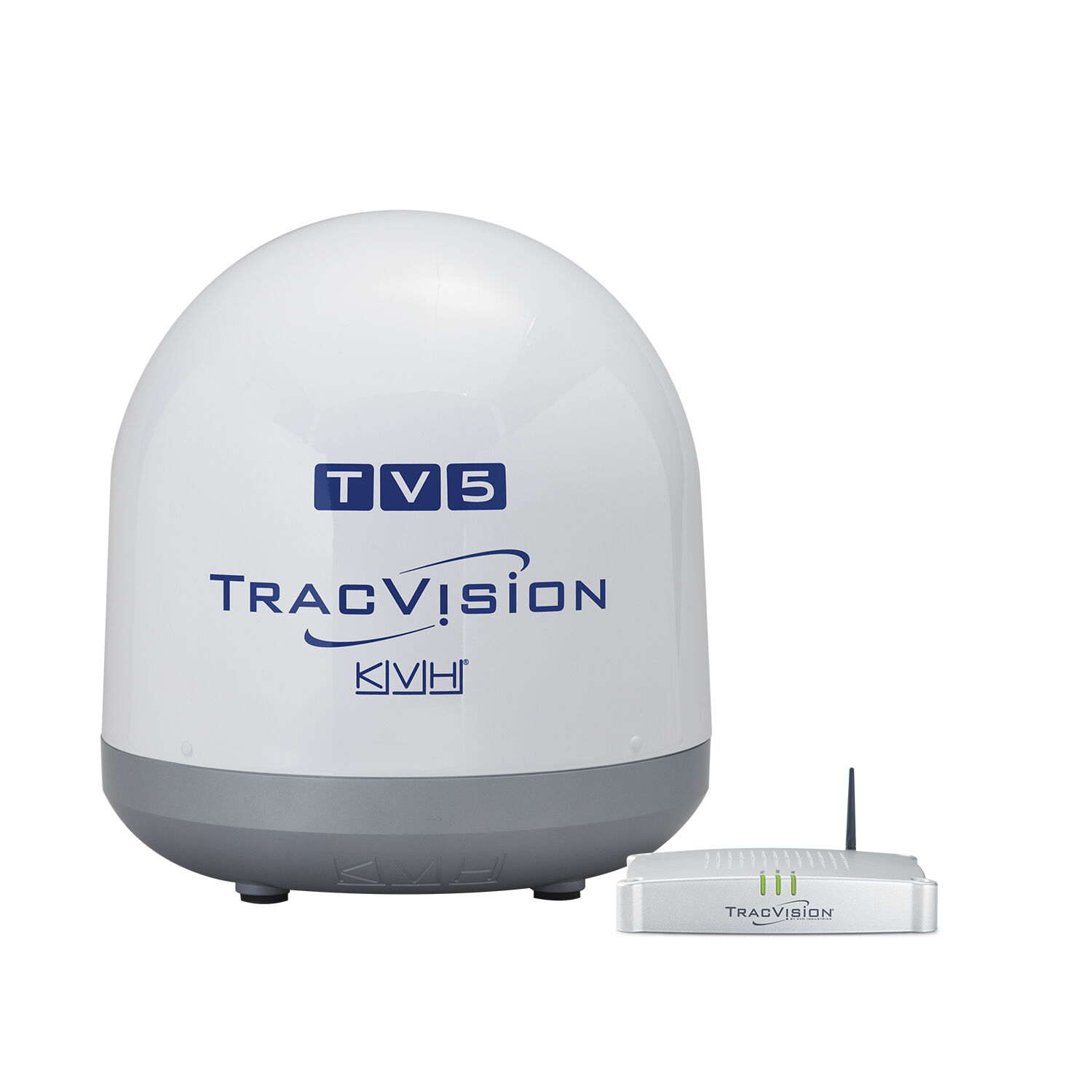 KVH TracVision TV5 mit IP-TV-Hub B & autom. Skew-Einstellungen