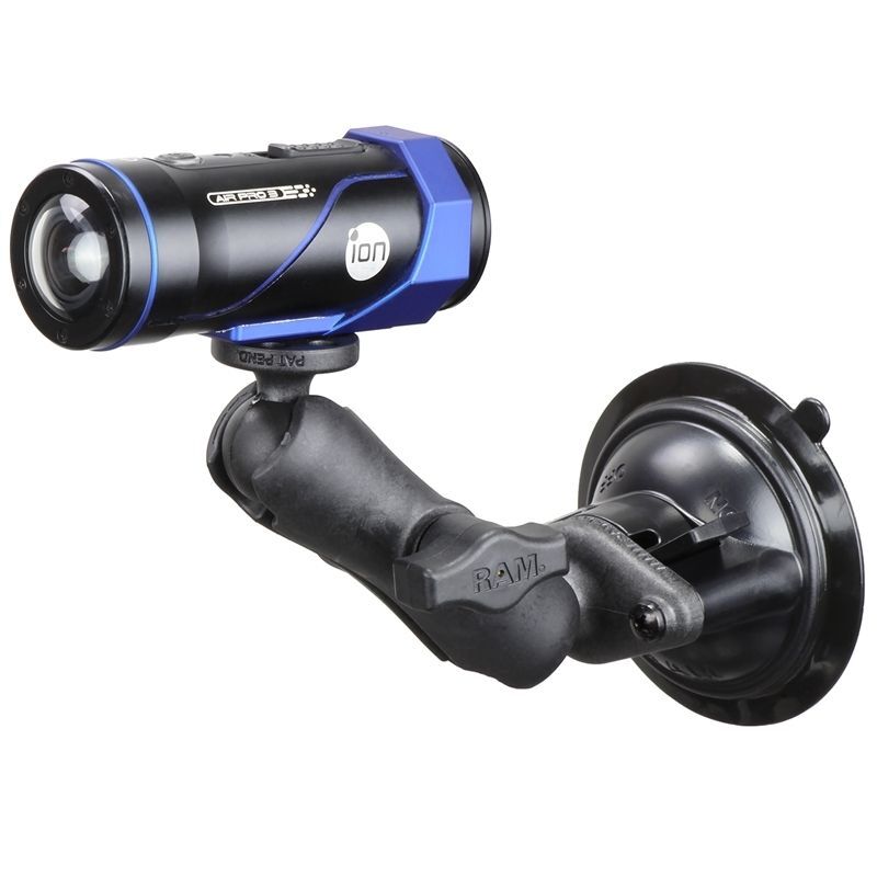 RAM Mounts Verbundstoff Saugfuss-Kamerahalterung mit 1/4"-20 Gewindestift - mit Saugfuss, B-Kugel (1 Zoll)