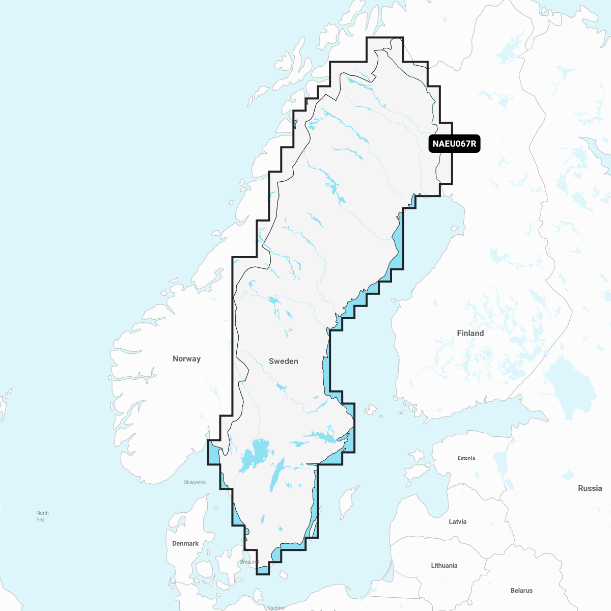 Navionics+ Seekarte Schweden, Seen und Flüsse (NAEU067R)