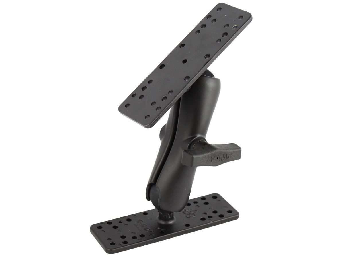 RAM Mounts Aufbau-Set - 2x Adapterplatte (mit Universal-Lochraster), mittlerer Verbindungsarm, C-Kugel (1,5 Zoll), im Polybeutel