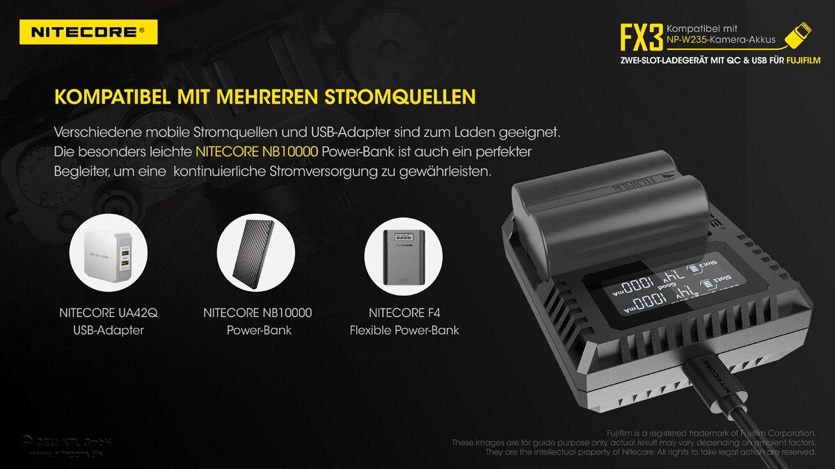 Nitecore FX3 - für Fuji Cameras