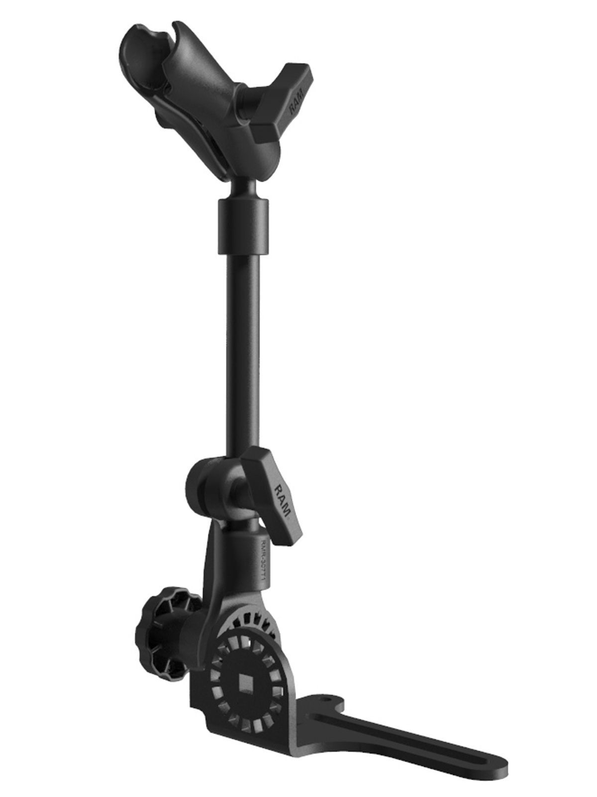 RAM Mounts Pod HD Universal Fahrzeugbefestigung - Ratchet-System, Stablänge 450-650 mm, mittlerer Verbindungsarm, C-Kugel (1,5 Zoll), im Polybeutel
