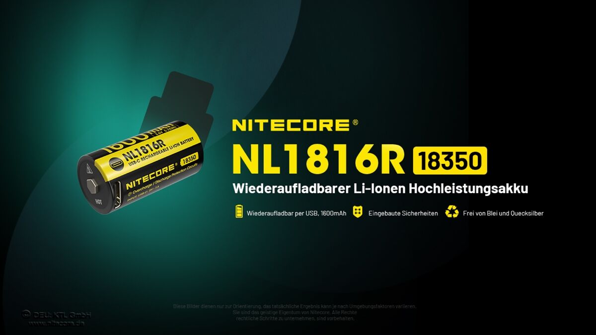 Nitecore Li-Ion Akku 1600mAh, NL1816R