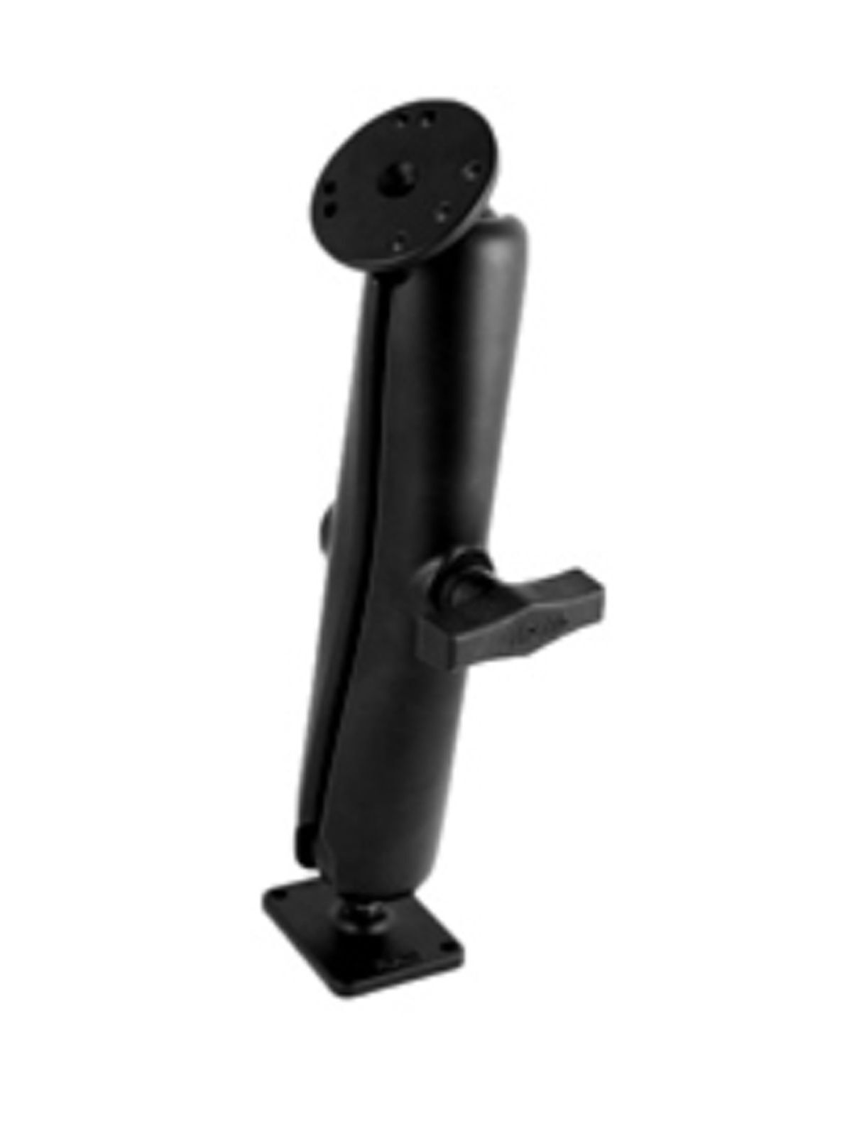 RAM Mounts Aufbau-Set - C-Kugel (1,5 Zoll), rechteckige Basisplatte (AMPS), langer Verbindungsarm, runde Basisplatte (AMPS)