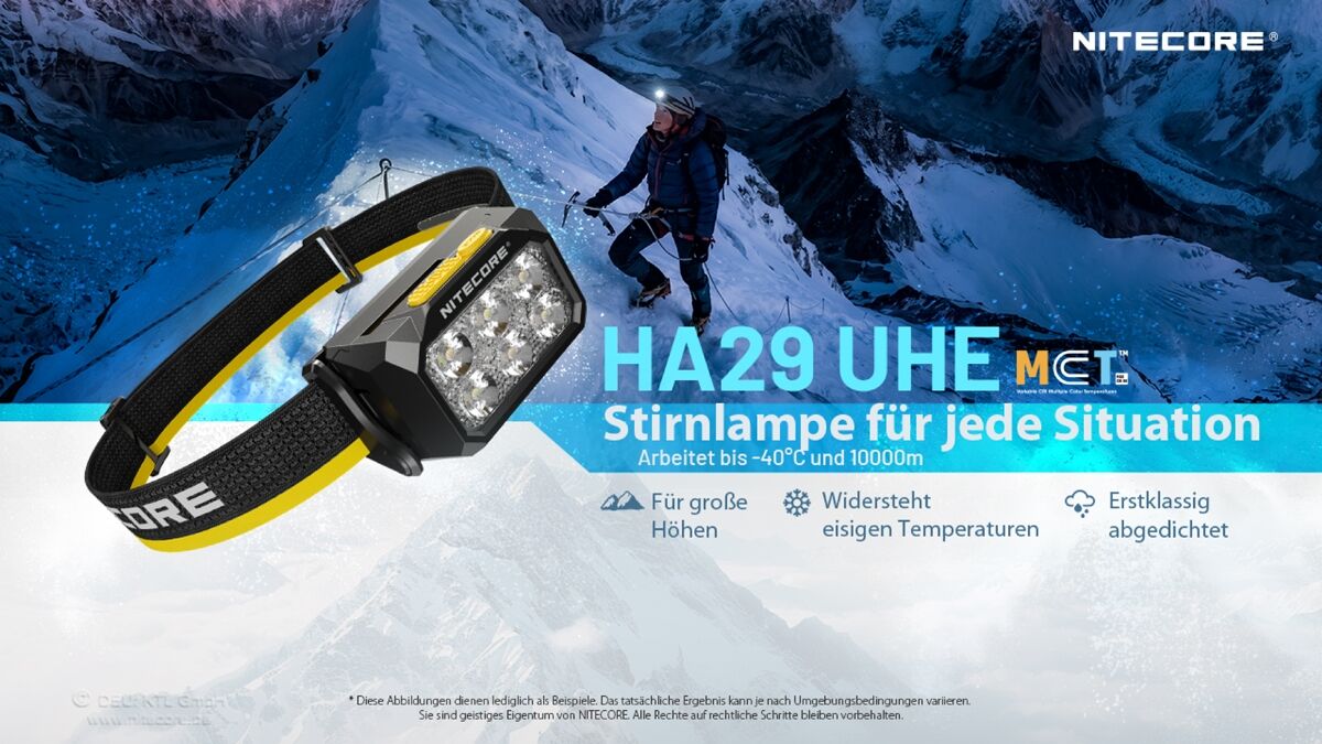 Nitecore HA29 UHE - 1200 Lumen, kältebeständig
