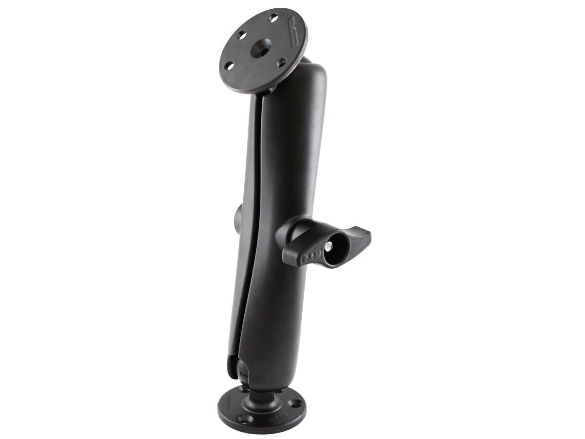 RAM Mounts Aufbau-Set - D-Kugel (2,25 Zoll), 2x runde Basisplatte (93,5 mm Durchmesser), langer Verbindungsarm