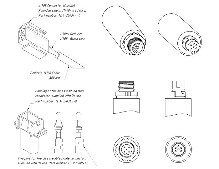 ydes_j1708_n2k_connectors Yacht Devices J1708 Motor Interface YDES-04 Anschluss