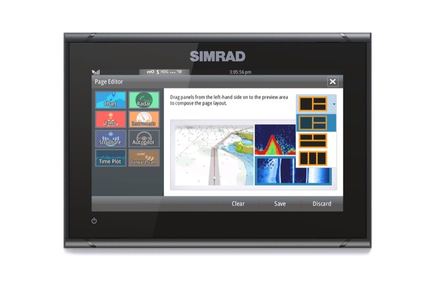GO9_FF_Mounted_PageEditor_Simrad-GO9-XSE-Front-Facing-Mount_15305 Simrad Go9 XSE Multifunktionsdisplay 3G Radar Bundle