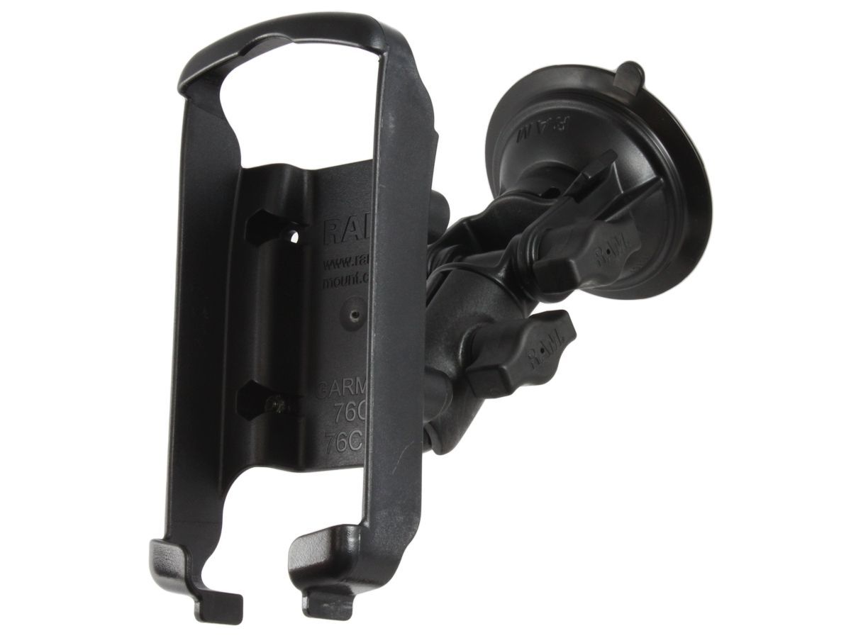 RAM Mounts Verbundstoff Saugfuss-Halterung Garmin GPS 76er/96er Serie - Ocatagon-Verbindungsarm mit Drehgelenk, Diamond-Basisplatte (Trapez), Haltesch