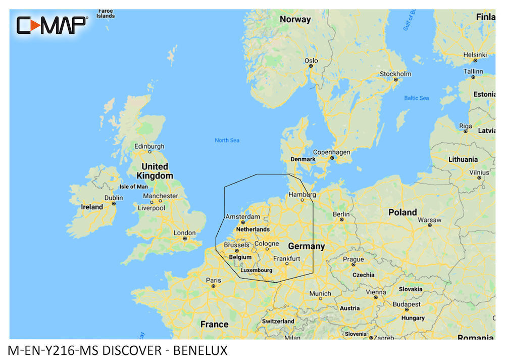 C-MAP DISCOVER:  M-EN-Y216-MS  BENELUX Inland & Coastal