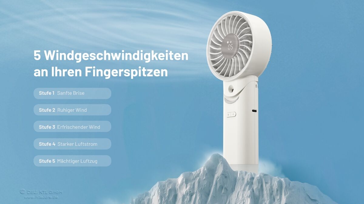 Nitecore izzCool 30 - Handventilator mit Luftbefeuchter, Cloud White