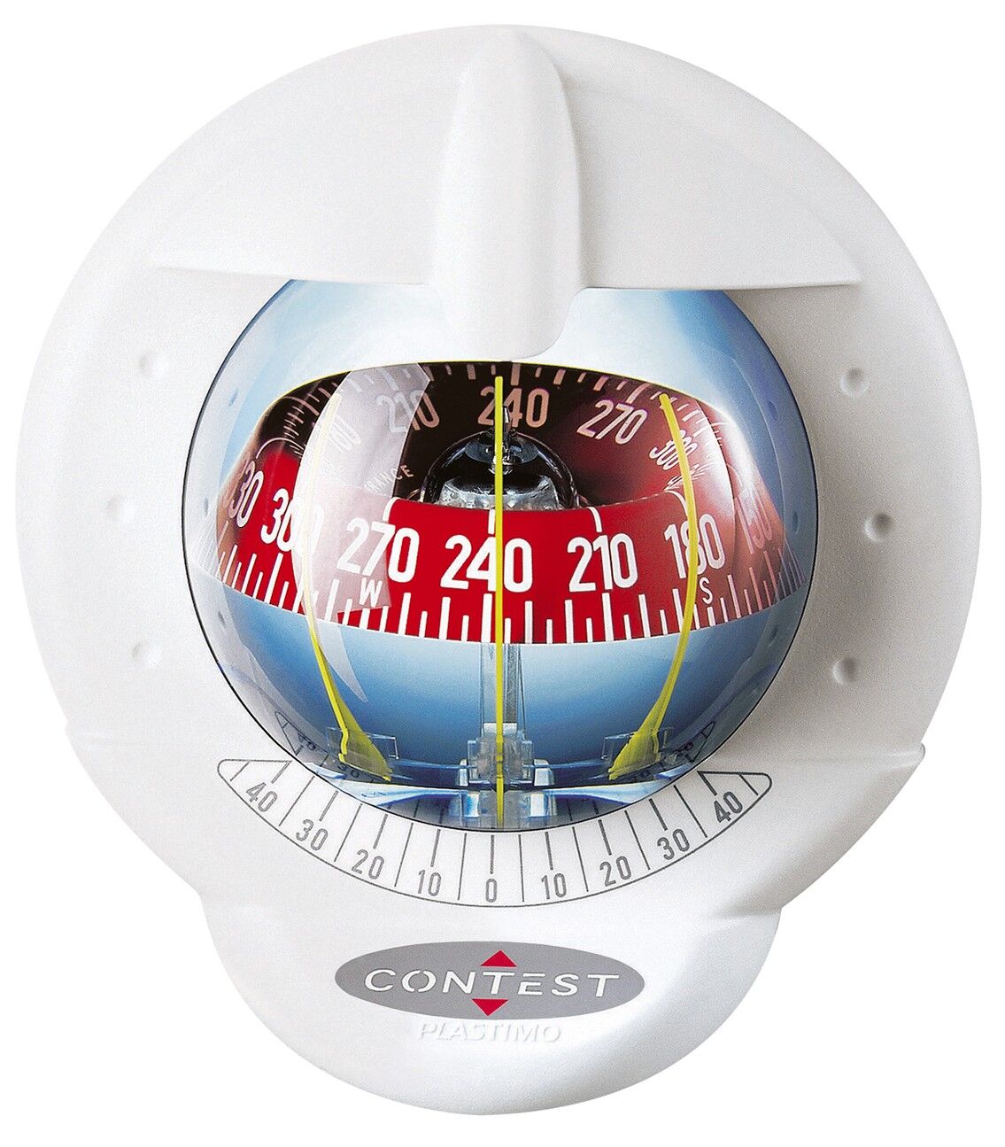 Plastimo Kompass Contest 101 für geneigte Schotten 10-25° weiß, rot
