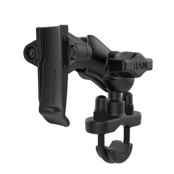 RAM Mounts Motorrad-Halterung mit Garmin-Adapter - B-Kugel (1 Zoll), Schraubklemme, kurzer Verbindungsarm