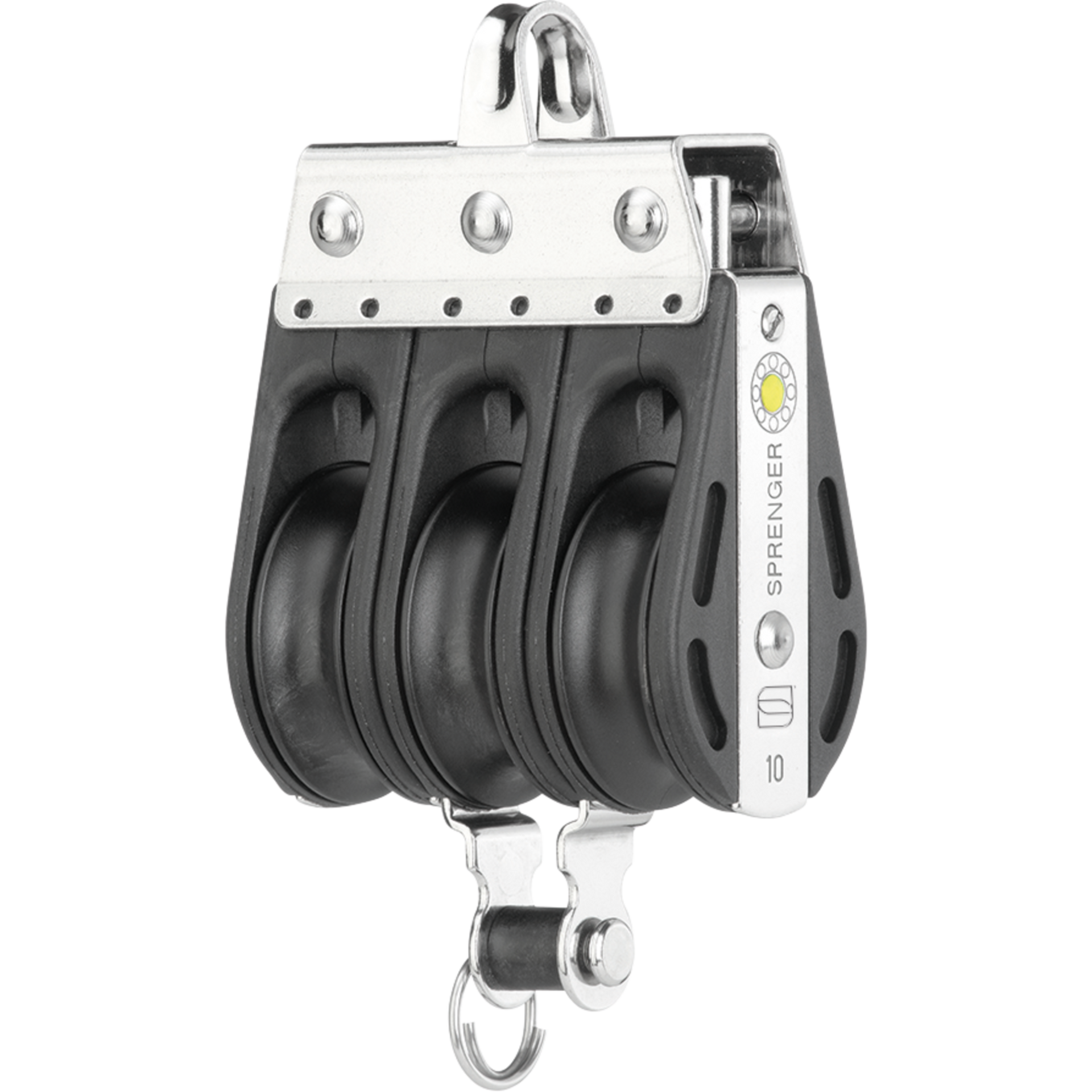 Sprenger 10mm S-Block Gleitlager 3 Rollen mit Bügel und Hundsfott