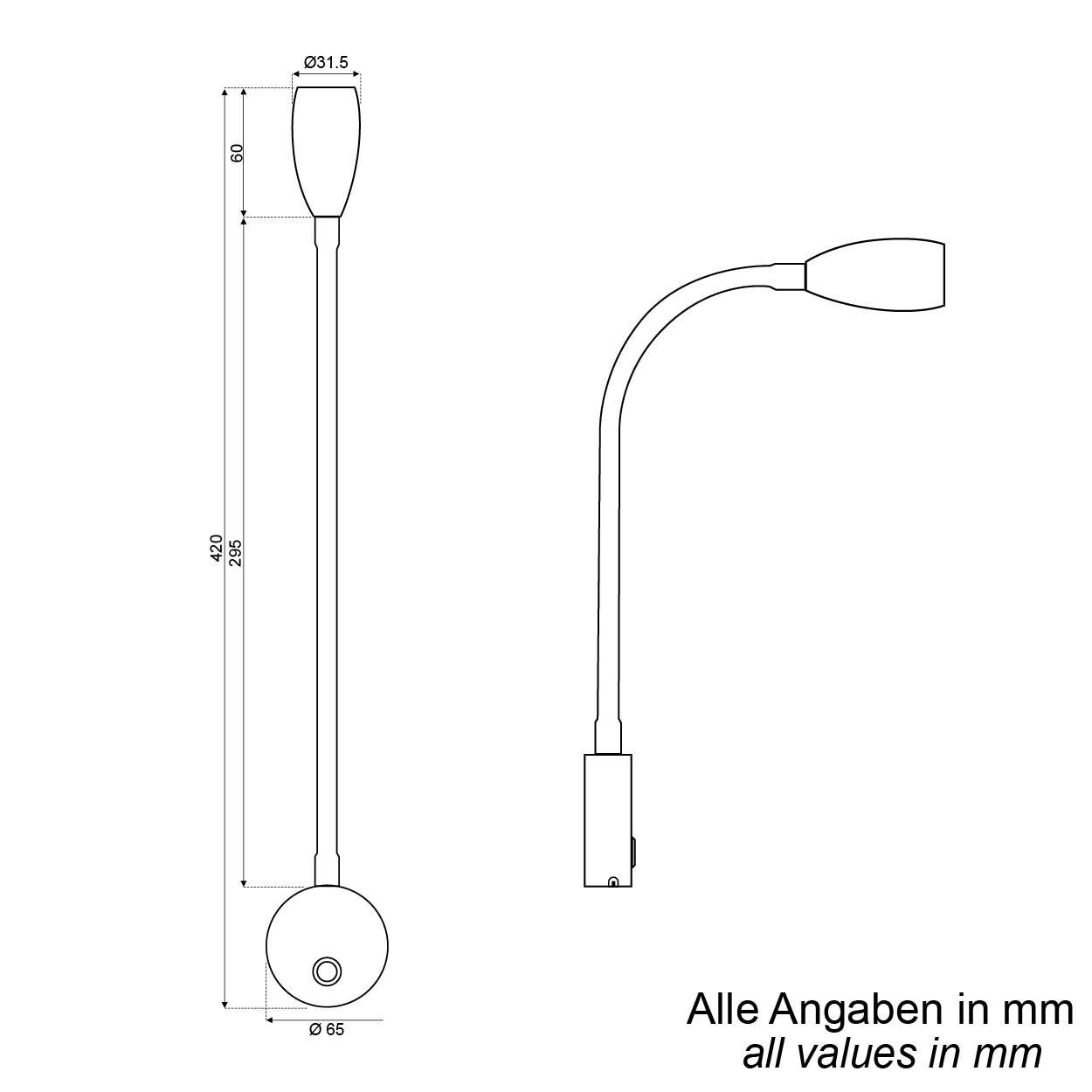 Talamex LED Wandleuchte Sol 10-30V dimmbar mit USB-C Fast-Charge