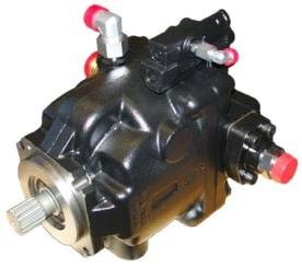 Variably adjustable piston pump, 130 cm³, left handed, SAE-C flange, side connection