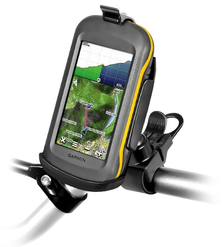 RAM Mounts EZ-Strap Lenkerhalterung für Garmin Montana Serie - Verbundstoff, Gummiband, kurzer Arm