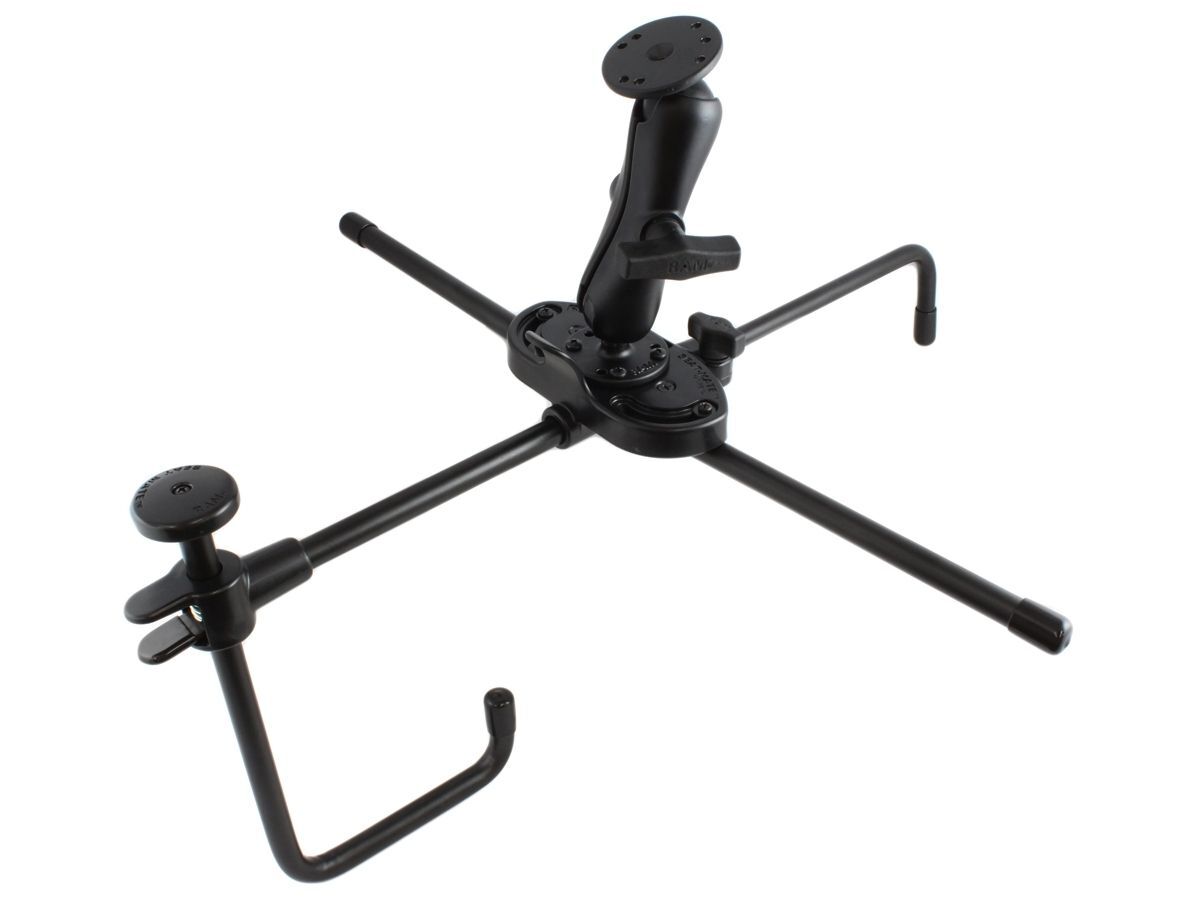 RAM Mounts Seat-Mate Sitzbefestigung mit Aufbau-Set (AMPS) - C-Kugel (1,5 Zoll)2x runde Basisplatte, mittlerer Verbindungsarm, C-Kugel (1,5 Zoll)